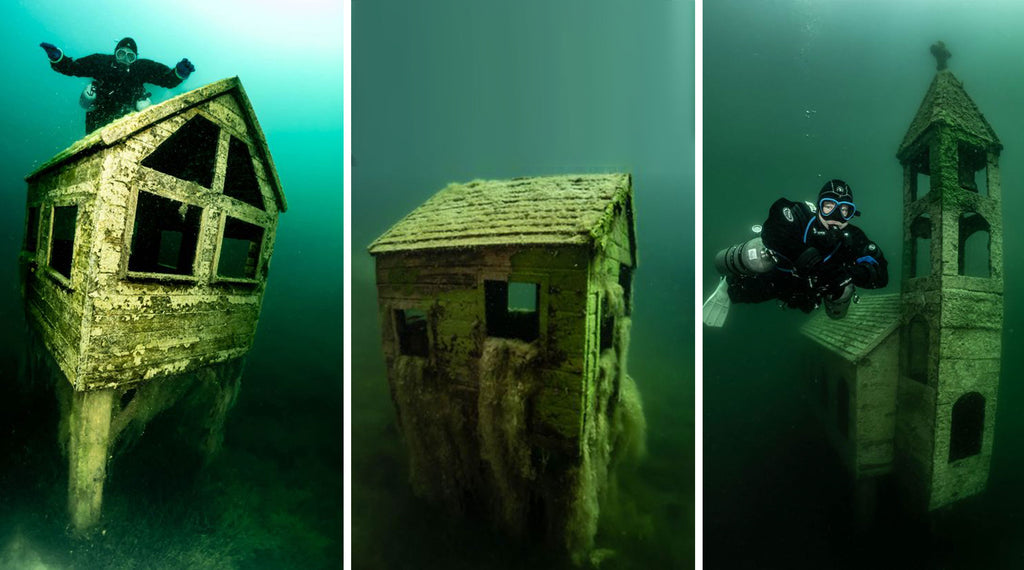 Discovering the Spectacular Underwater Village at the Bottom of a Bavarian Lake
