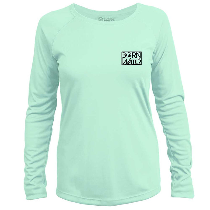 Circling Hammerhead Dive Flag: Womens UV UPF 50+ Performance Shirt: Seagreen - Front