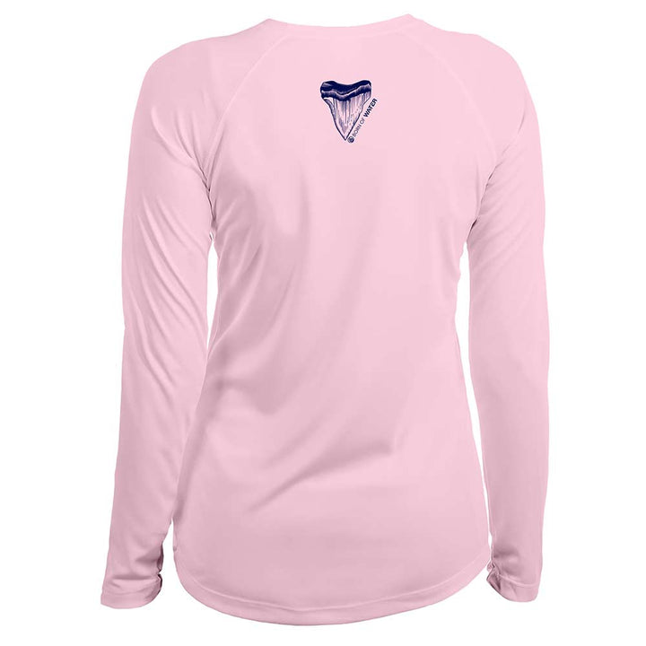 Great White Shark: Womens UV UPF 50+ Performance Shirt:  Pink - Back