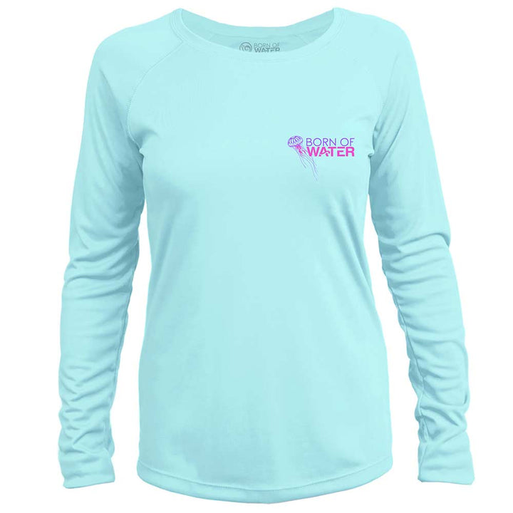 Jellyfish: Womens UV UPF 50+ Performance Shirt: Lt. Blue - Front