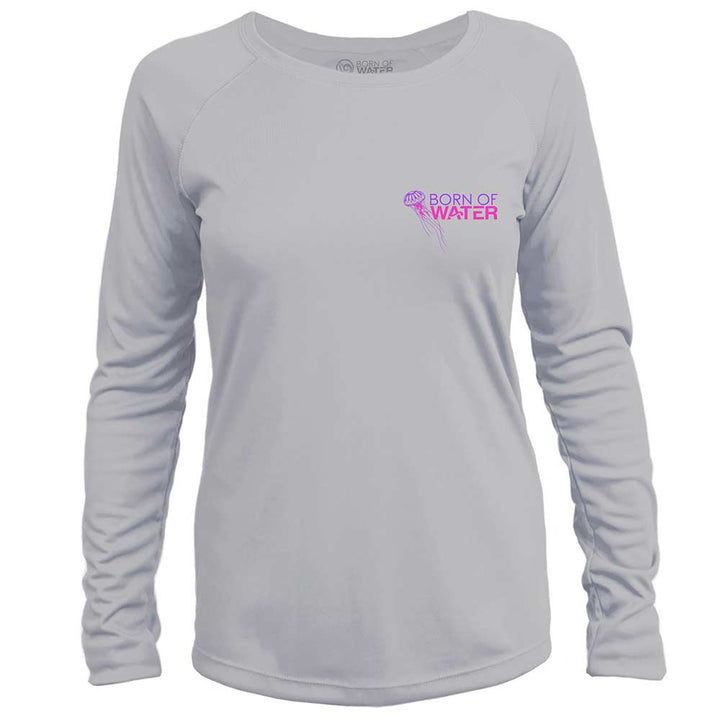 Jellyfish: Womens UV UPF 50+ Performance Shirt: White - Front