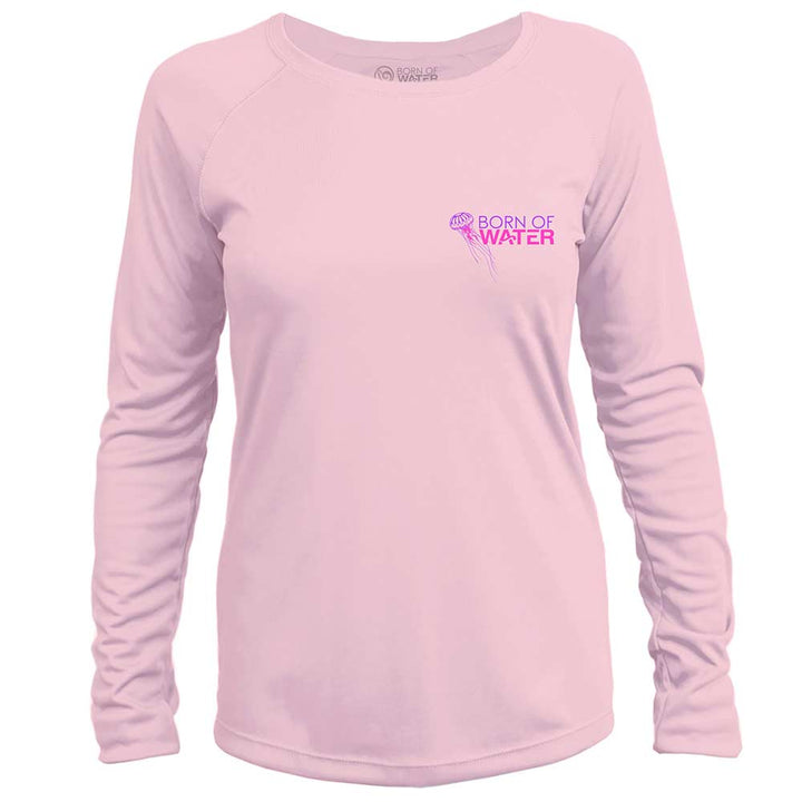 Jellyfish: Womens UV UPF 50+ Performance Shirt: Pink - Front
