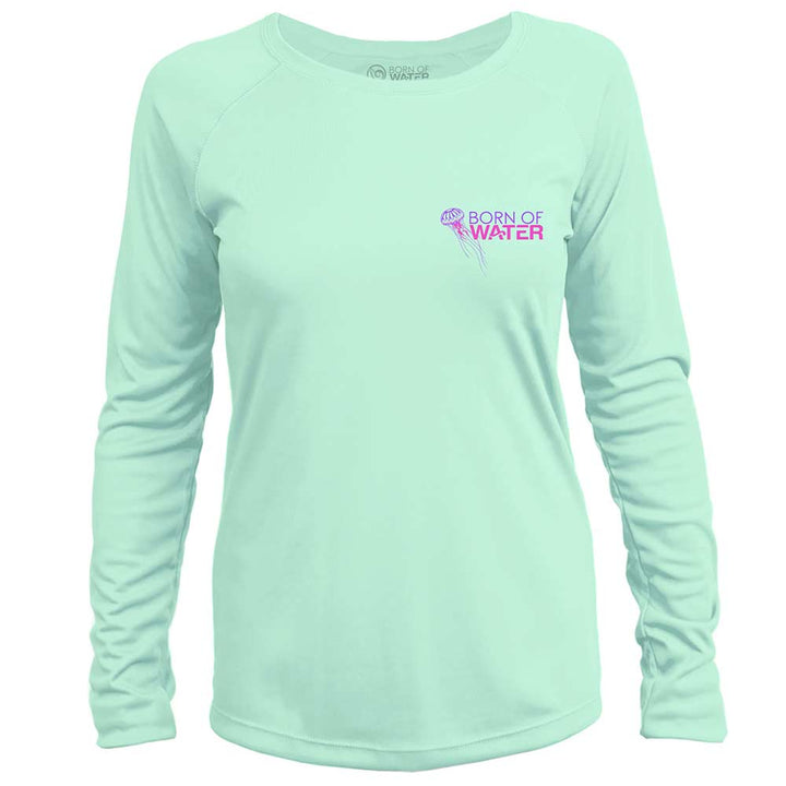 Jellyfish: Womens UV UPF 50+ Performance Shirt: Seagreen - Front