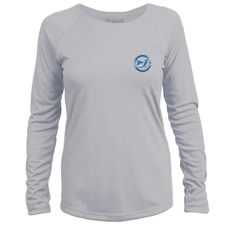 Mermaid Tail: Women's Scuba Diving UV UPF 50+ Performance Shirt: Gray - Front