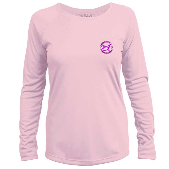 Mermaid Tail: Women's Scuba Diving UV UPF 50+ Performance Shirt:  Pink - Front