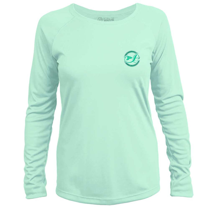Mermaid Tail: Women's Scuba Diving UV UPF 50+ Performance Shirt: Seagreen - Front