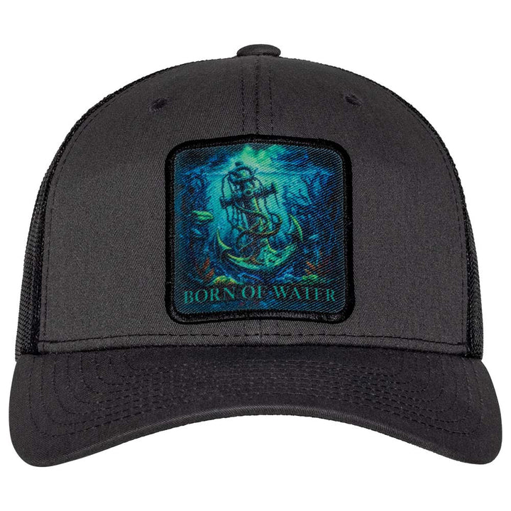 Anchor Scuba Diving Trucker Hat - Charcoal/Black - Front