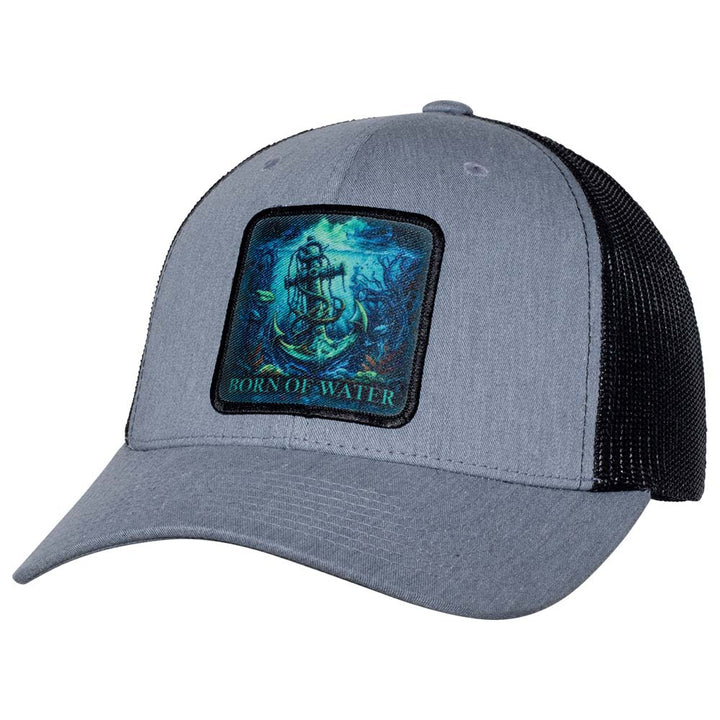 Anchor Scuba Diving Trucker Hat - Heather Gray/Black