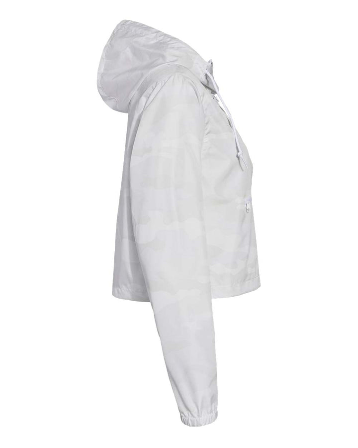 Women's Lightweight Pullover Crop Top - White Camo - Side