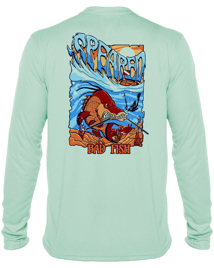 Bad Fish - Hogfish: UV UPF 50+ Sun Protection Rashguard Shirt: Seagreen - Back