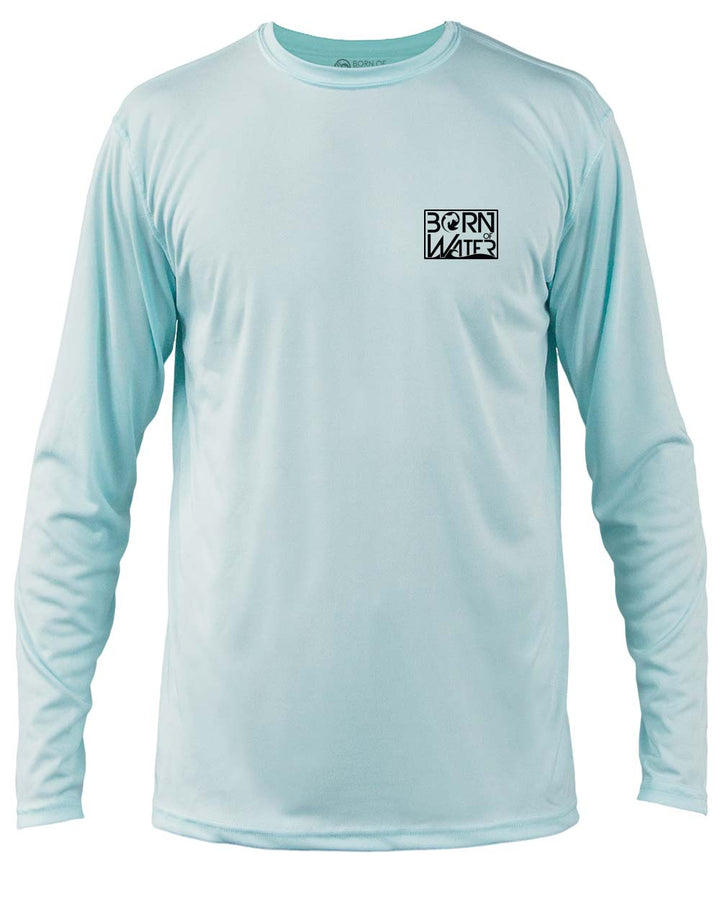 Circling Hammerhead Dive Flag UV UPF 50+ Performance Shirt: Lt Blue - Front