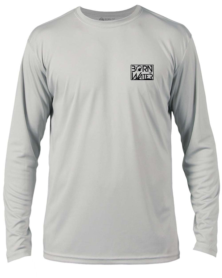 Circling Hammerhead Dive Flag UV UPF 50+ Performance Shirt: Gray - Front