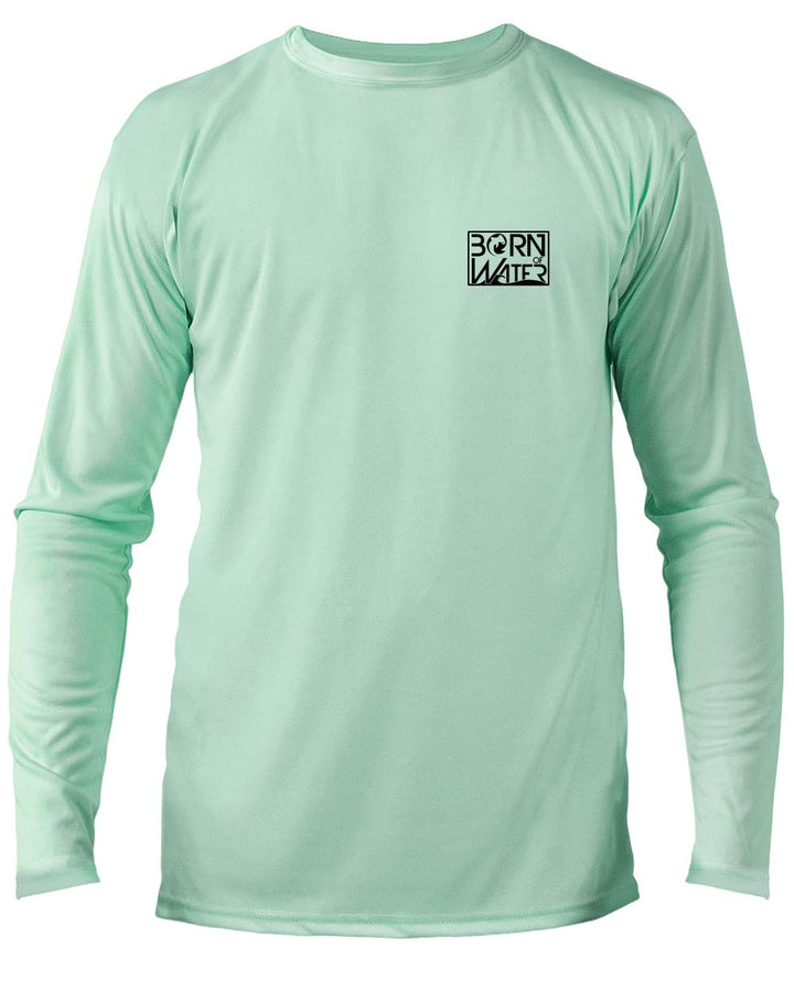 Circling Hammerhead Dive Flag UV UPF 50+ Performance Shirt: Seagreen - Front