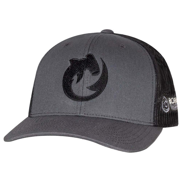 Circling Hammerhead Shark Trucker Hat - Charcoal/Black