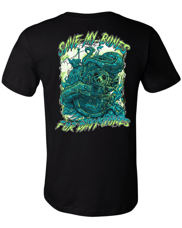 Davy Jones Commercial Diver T-Shirt - Black - Back