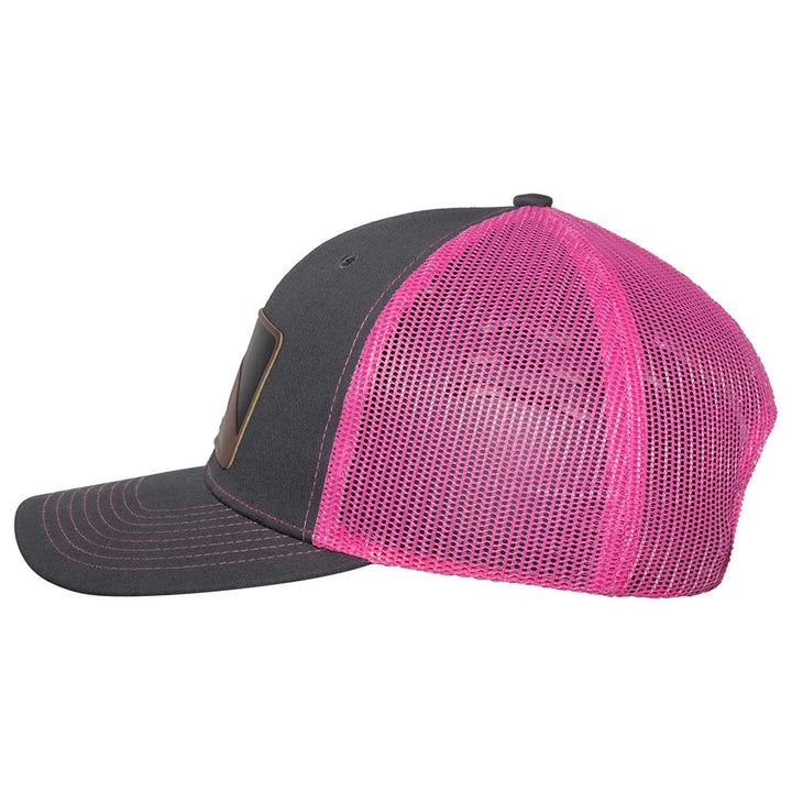 Dive Flag  Trucker Hat - Charcoal/Pink - Side