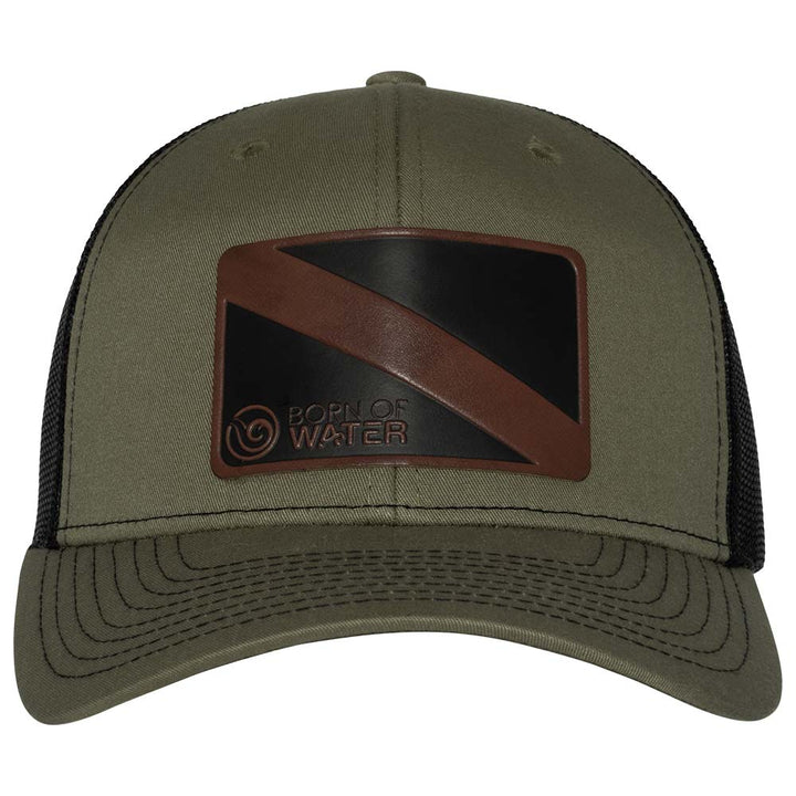 Dive Flag  Trucker Hat - Loden/Black - Front