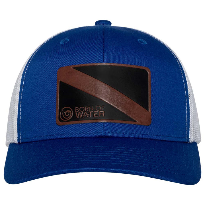 Dive Flag  Trucker Hat - Royal/White - Front