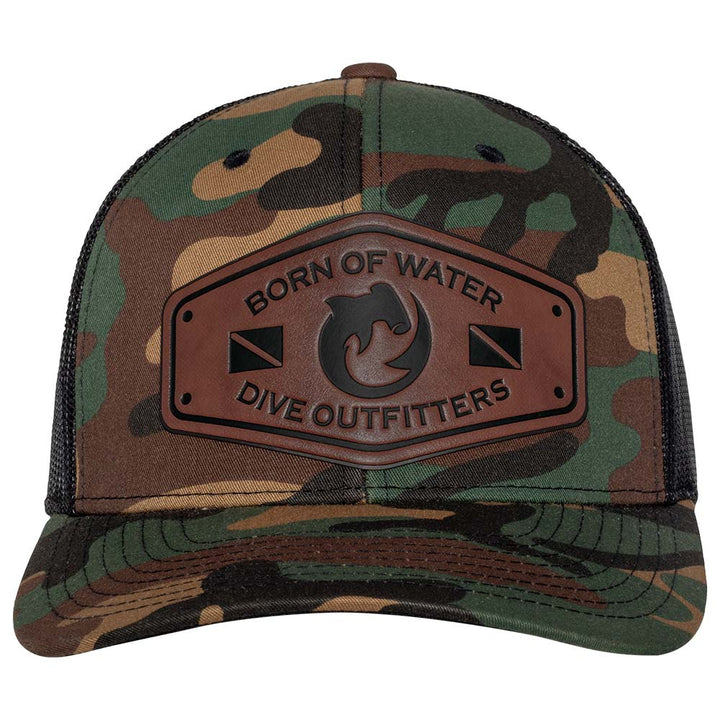 Dive Outfitters Scuba Diving Trucker Hat - Green Camo  - Front