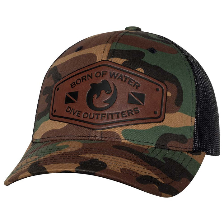 Dive Outfitters Scuba Diving Trucker Hat - Green Camo 