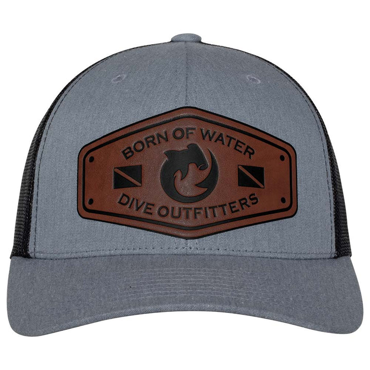 Dive Outfitters Scuba Diving Trucker Hat - Heather Gray/Black - Front