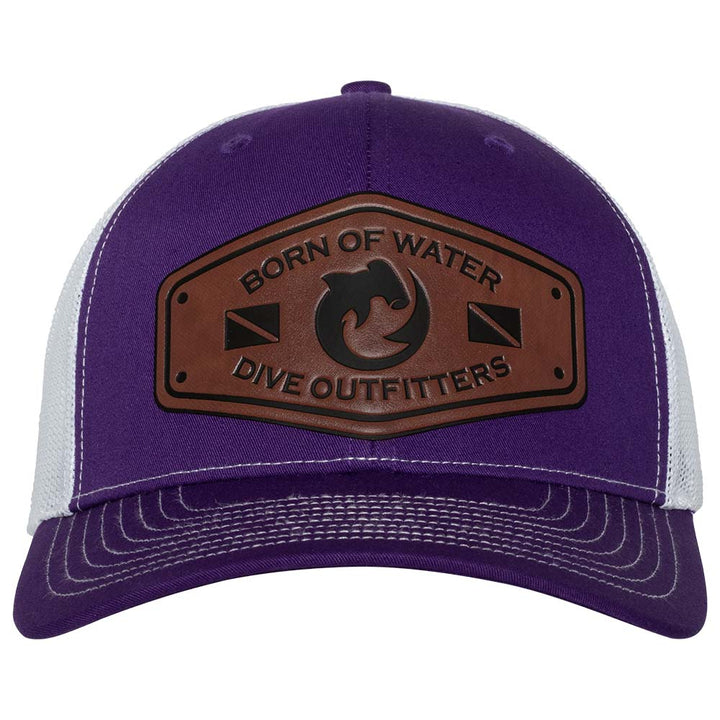 Dive Outfitters Scuba Diving Trucker Hat - Purple/White - Front