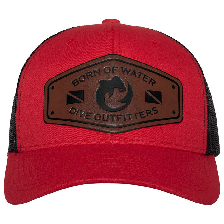 Dive Outfitters Scuba Diving Trucker Hat - Red/Black - Front