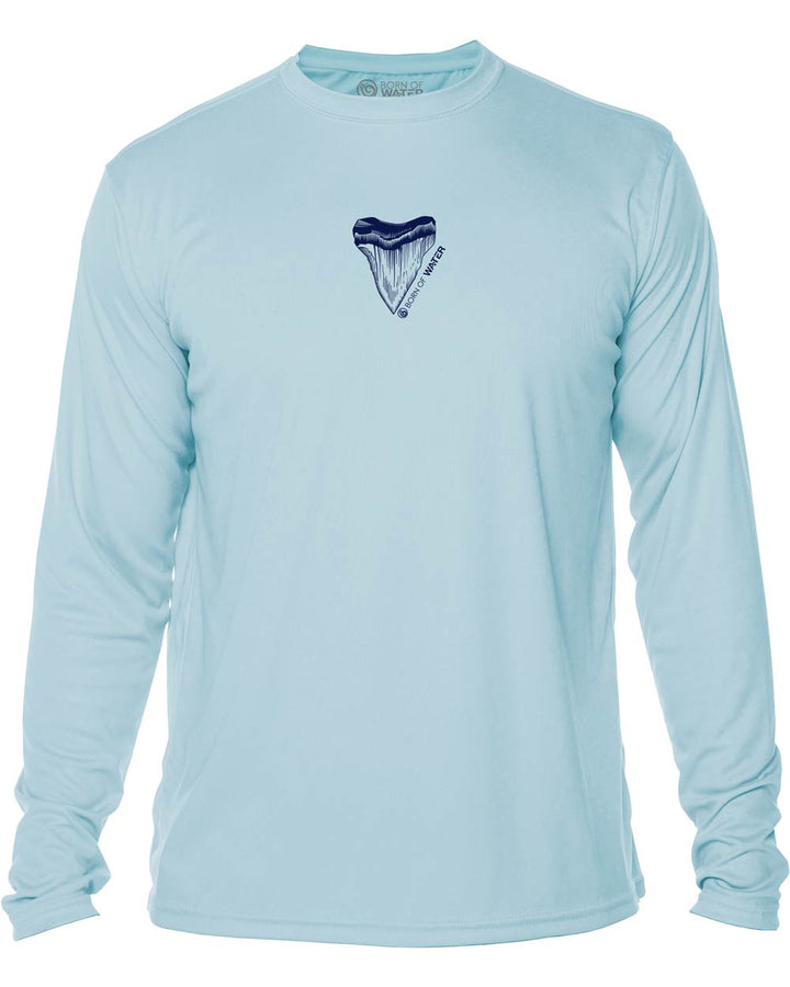 Great White Shark: Men's UV UPF 50+ Protection Shirt: Lt Blue - Front
