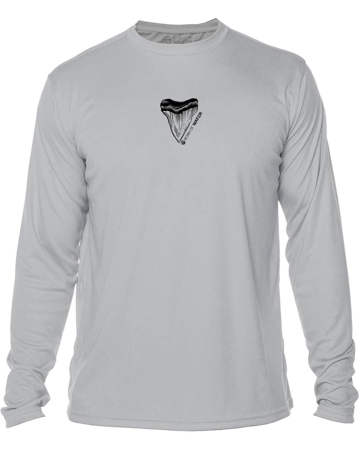 Great White Shark: Men's UV UPF 50+ Protection Shirt: Gray - Front