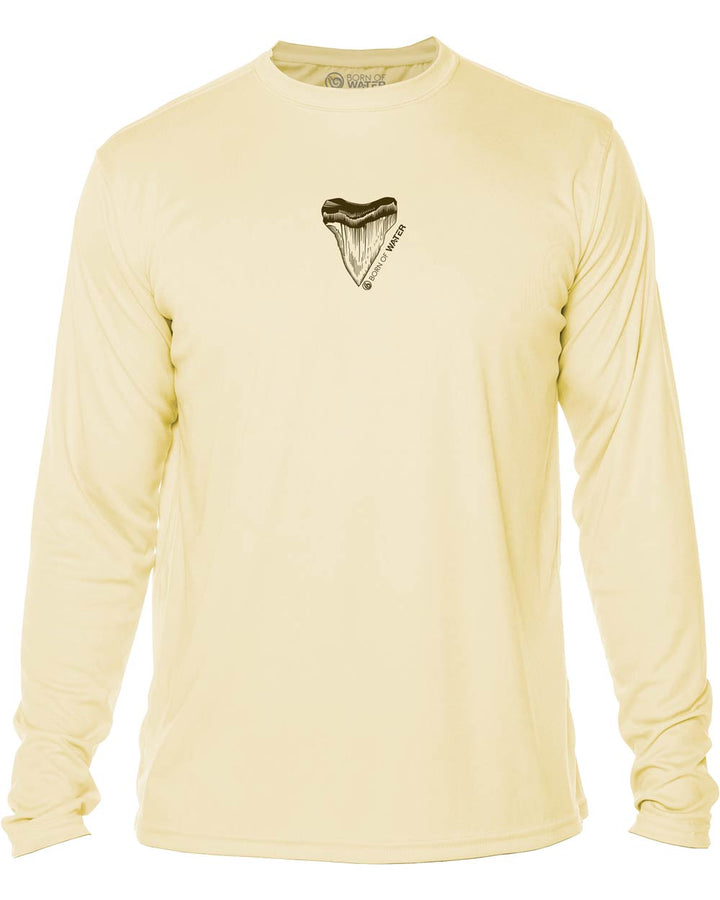 Great White Shark: Men's UV UPF 50+ Protection Shirt:  Yellow - Front