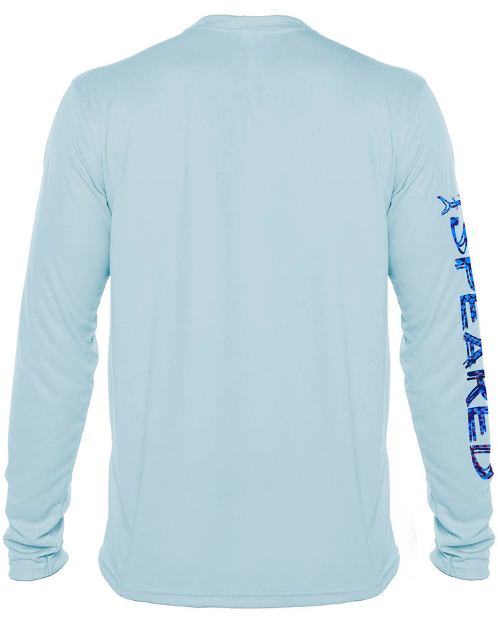 Hogfish Spearfishing: UV UPF 50+ Protection Shirt: Lt Blue - Back