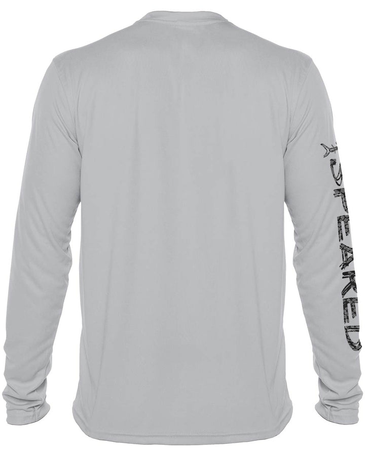 Hogfish Spearfishing: UV UPF 50+ Protection Shirt: Gray - Back