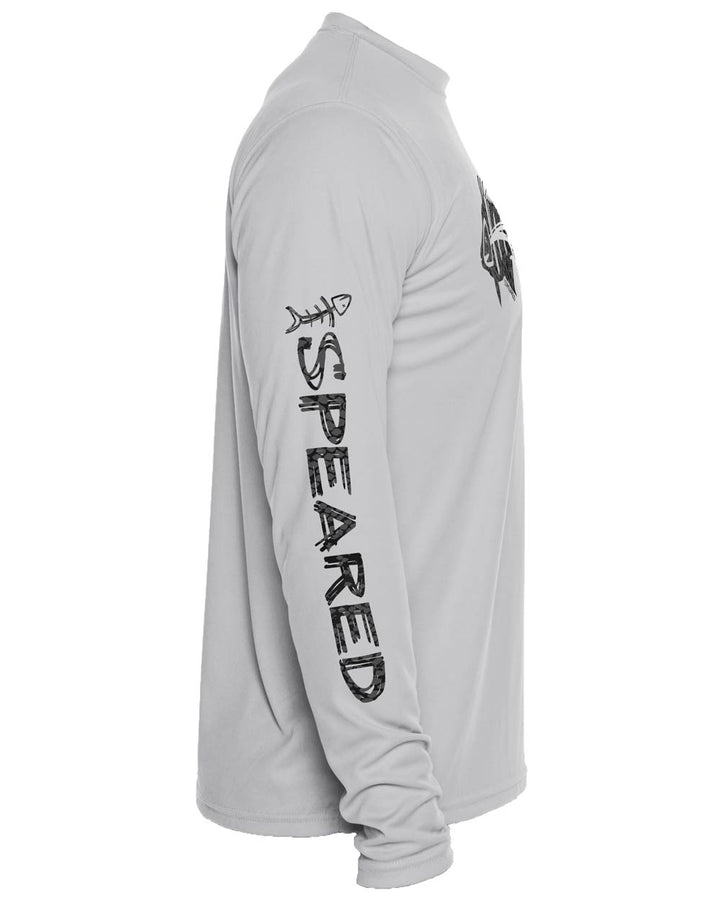 Hogfish Spearfishing: UV UPF 50+ Protection Shirt: Gray - Sleeve