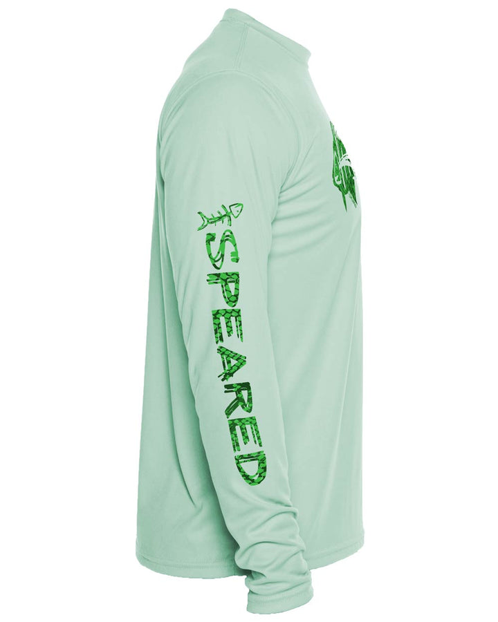 Hogfish Spearfishing: UV UPF 50+ Protection Shirt: Seagreen - Sleeve