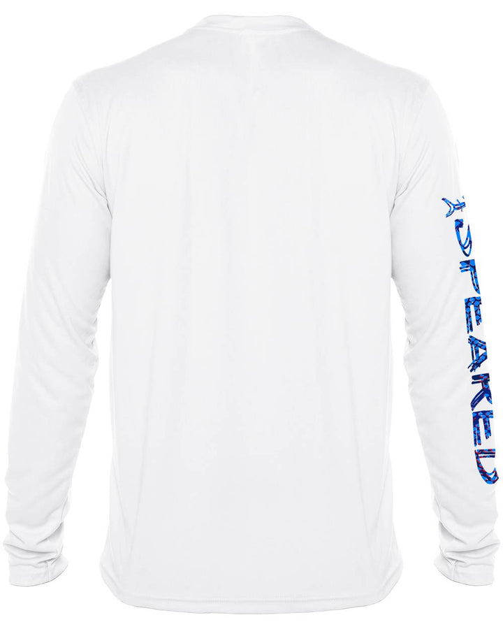 Hogfish Spearfishing: UV UPF 50+ Protection Shirt:  White - Sleeve