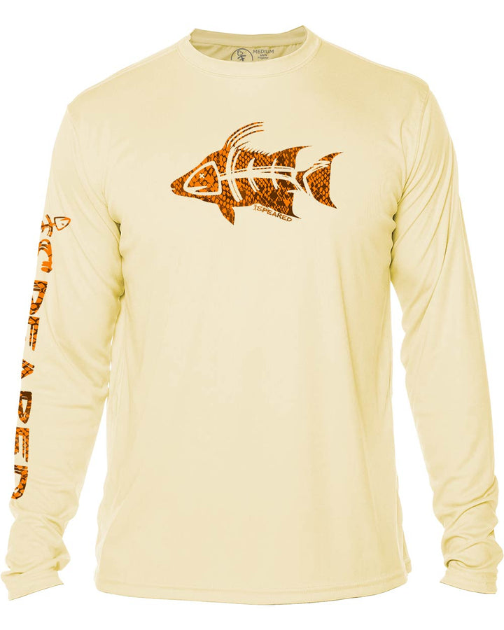 Hogfish Spearfishing: UV UPF 50+ Protection Shirt: Yellow - Front