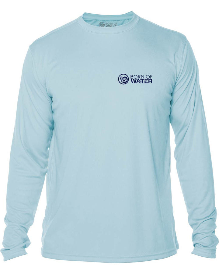 Mako Shark: Men's UV UPF 50+ Protection Shirt: Lt Blue - Front
