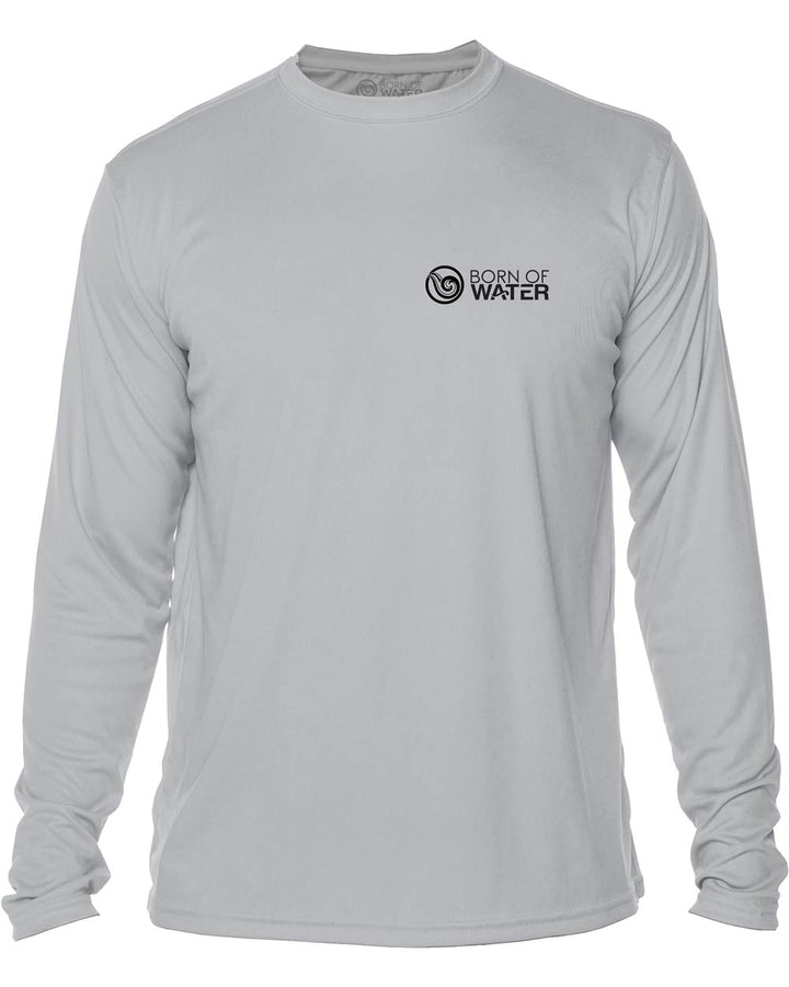 Mako Shark: Men's UV UPF 50+ Protection Shirt: Gray - Front