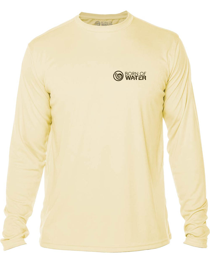 Mako Shark: Men's UV UPF 50+ Protection Shirt:  Yellow - Front