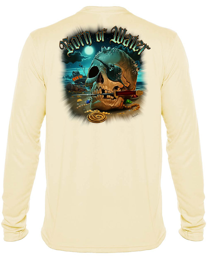 Pirate Skull UV UPF 50+ Protection Shirt: Yellow - Back