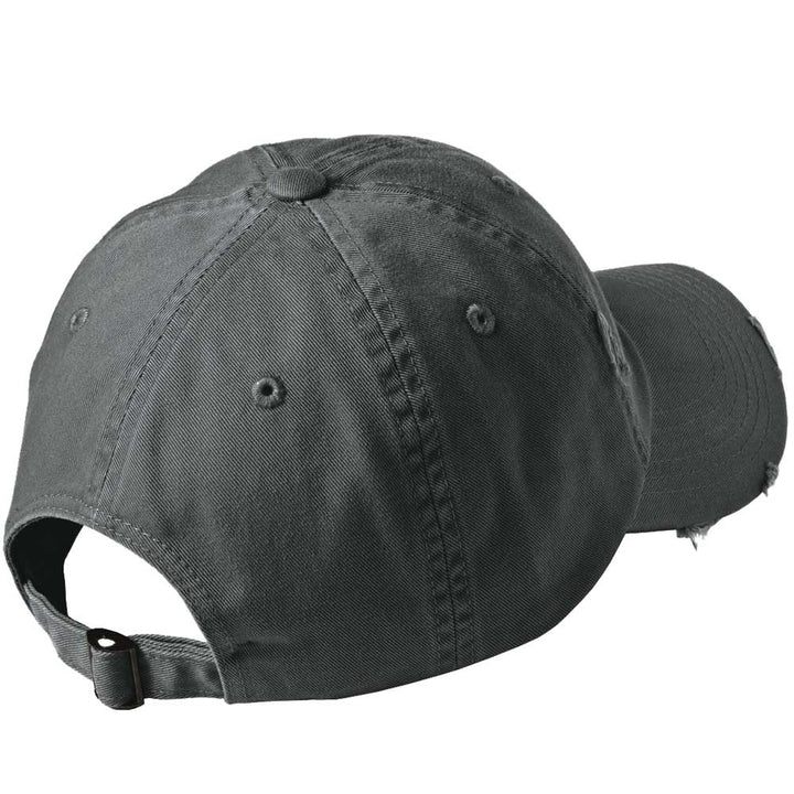 Scuba Diving Hat: Ripped Dive Flag Distressed Dad Hat - Gray - Back