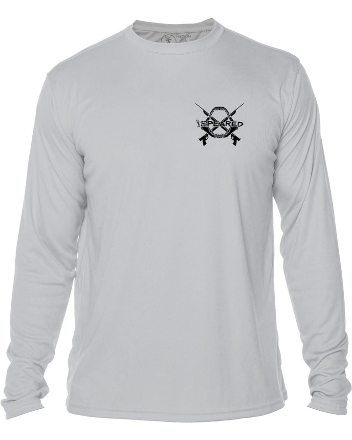 Rule the Deep - Mako Shark & Reaper: UV UPF 50+ Sun Protection Rashguard Shirt: Gray - Front