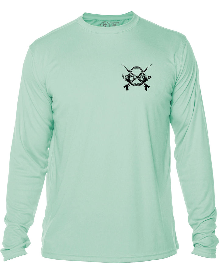 Rule the Deep - Mako Shark & Reaper: UV UPF 50+ Sun Protection Rashguard Shirt: Seagreen - Front