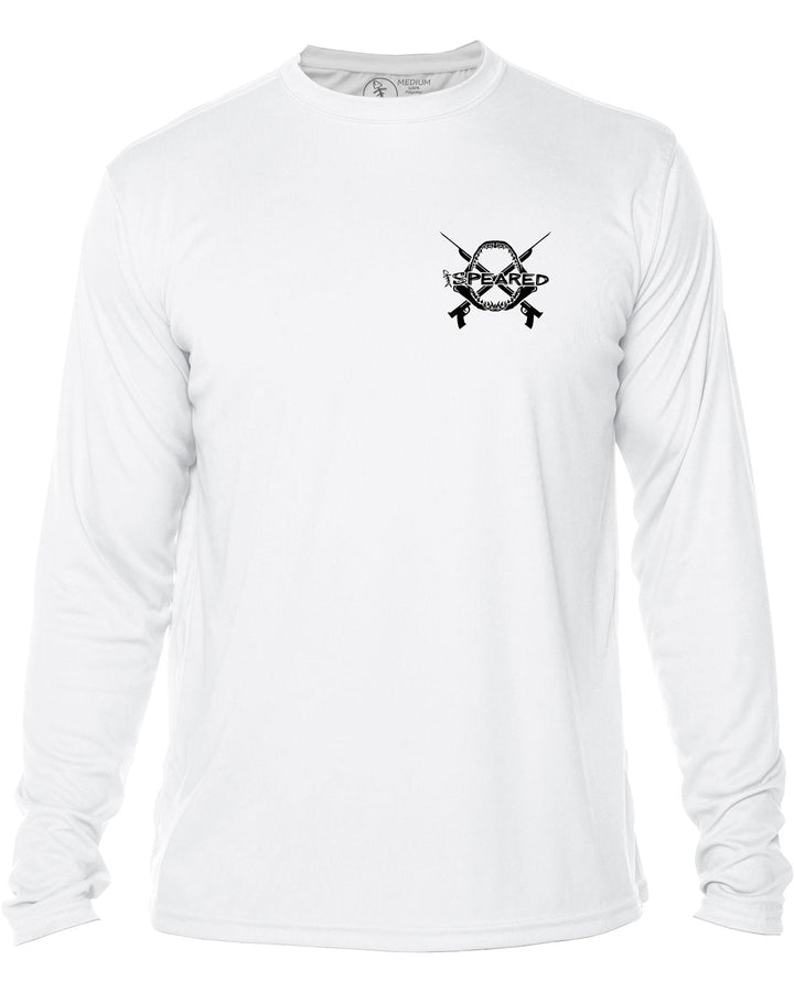 Rule the Deep - Mako Shark & Reaper: UV UPF 50+ Sun Protection Rashguard Shirt: White - Front