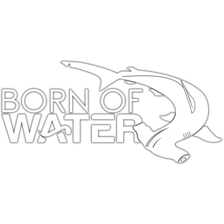 Scalloped Hammerhead Vinyl Decal - White - 8"