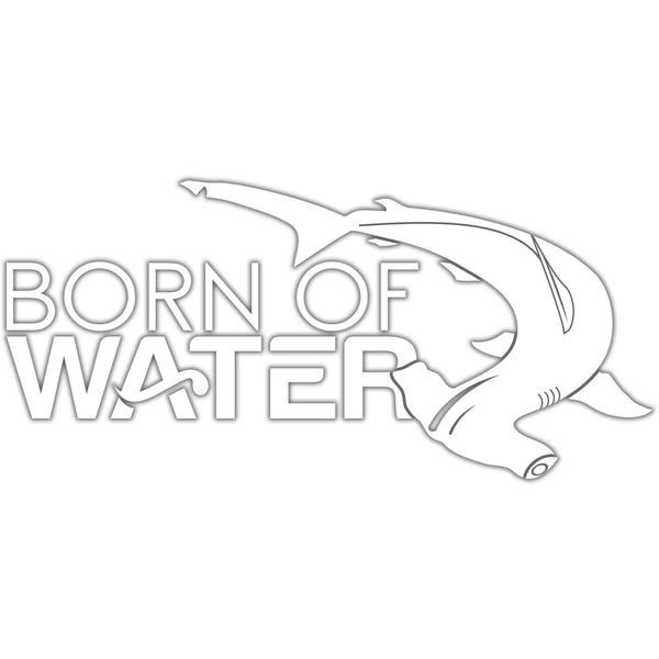 Scalloped Hammerhead Vinyl Decal - White - 8