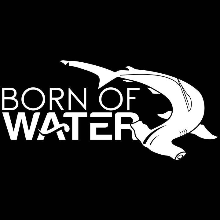 Scalloped Hammerhead Vinyl Decal - White - 8"