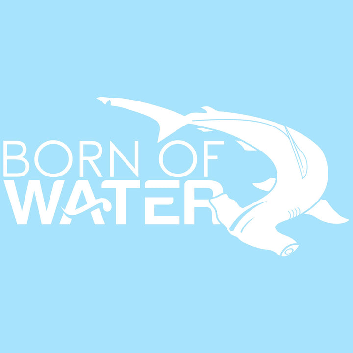 Scalloped Hammerhead Vinyl Decal - White - 8"