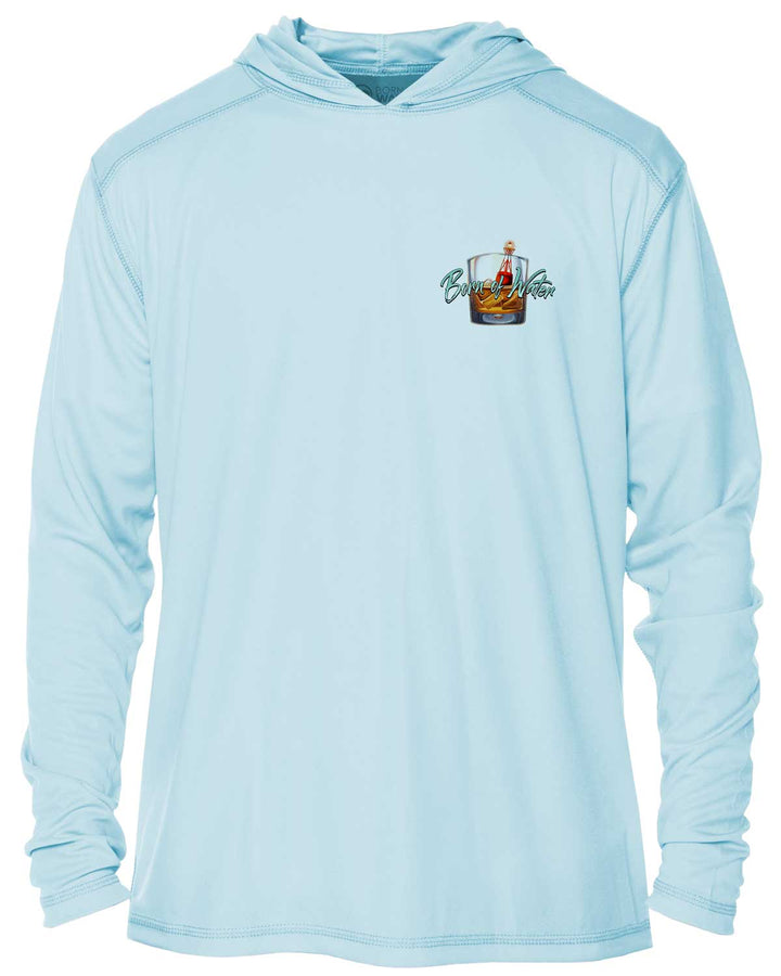 Scuba Dive Bar: UV UPF 50+ Protection Hoodie: Lt Blue - Front