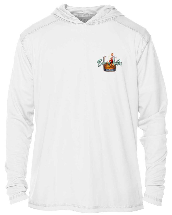 Scuba Dive Bar: UV UPF 50+ Protection Hoodie:  White - Front